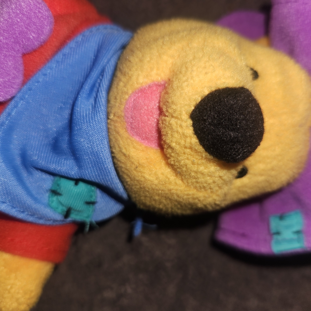 Plush Bear with Purple Hat and Red Shirt‎ - Picture 8 of 10